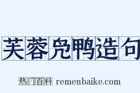 芙蓉凫鸭造句是什么意思的图片